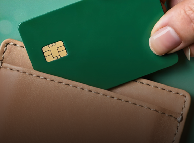 Wallet with data icons